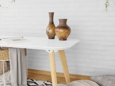 Three Vase Models, Rustic Brown 