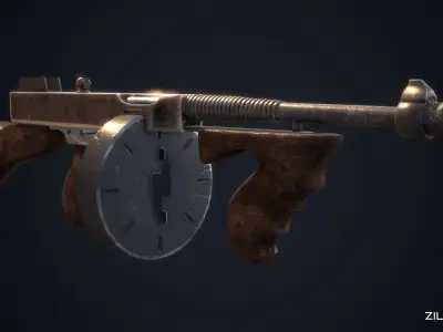 M1A1 Thompson Low-poly 3D model purchase
