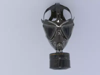 gas mask Low-poly 3D model 13