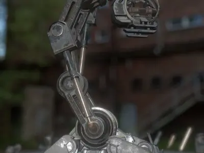 The Walking Mech Neck Old Version Low-poly 3D model