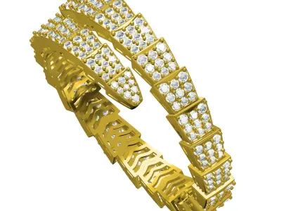 Antique Pave Diamond Bracelet 3D print model
