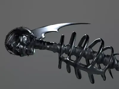 Undertaker Gothic Scythe Low-poly 3D model