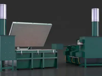  Pet Cremation Chamber Rigged for Maya 