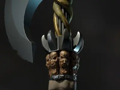 Eldritch Axe Low-poly 3D model