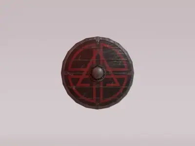 Viking Shield Low-poly 3D model 25