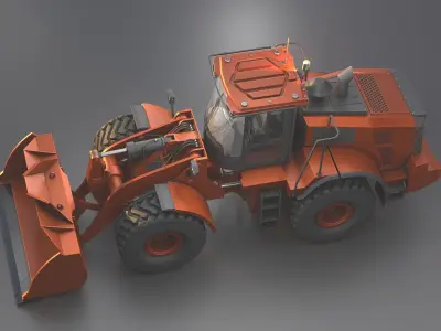 Wheel Loader Copper Brown Low-poly 3D model