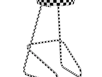 Big Fabric Seated Bar Stool Tecta 3D model