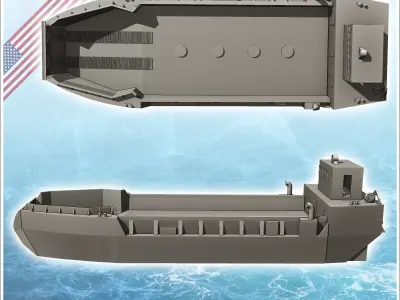 LCM-8 variant transport river boat - Modern WW2 WW1 World War Di 3D print model