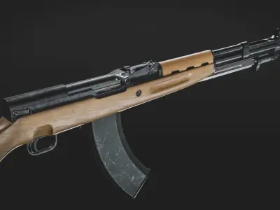 Papovka SKS Low-poly 3D model