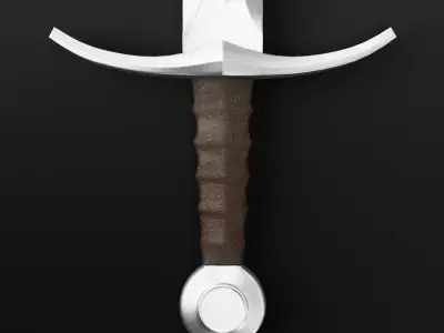 Medieval Sword 02 low poly plus old texture and sheath UE Low-poly 3D model