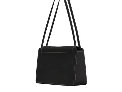 Black Leather Shoulder Bag 3D model