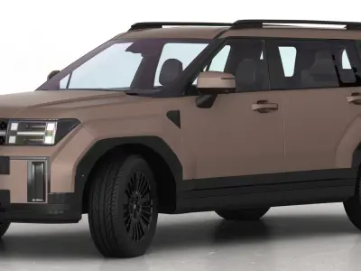 Hyundai Santa Fe 2024 Opening doors and trunk 3D model