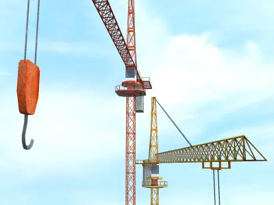 Construction Crane Low-poly 3D model purchase