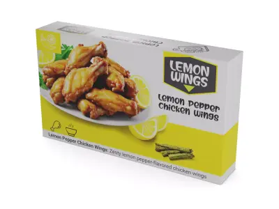 Dried meats Lemon Pepper Chicken Wings Low-poly 3D model