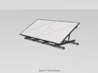Solar module version 3 2x4m with stand 3D Model Pack