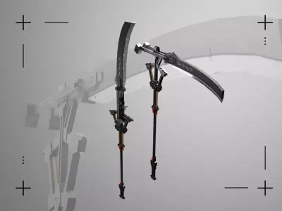 Combat Scythe Blade Low-poly 3D model
