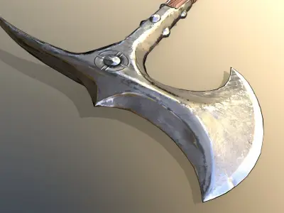 Stylized Battleaxe Low-poly 3D model