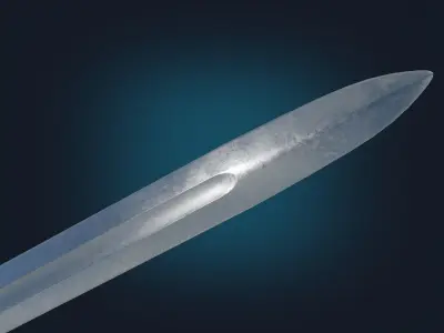 Medieval Realistic Viking Sword Middle-poly Game ready 3D model