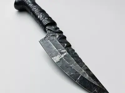 Ornate Obsidian Dagger  Game Ready Low-poly 3D model