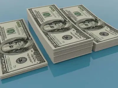 America Dollar 100 Currency Low-poly 3D model