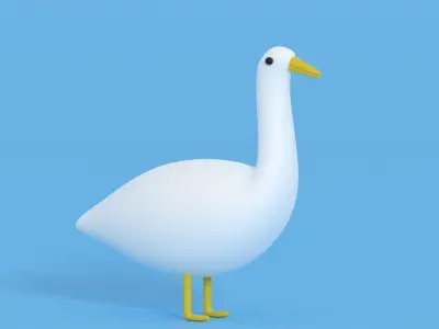 Cartoon Goose Low-poly 3D model
