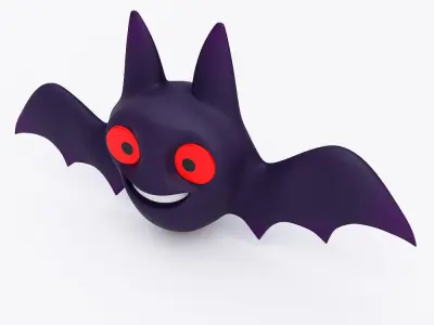 Bat cartoon 3d model  Low-poly 3D model