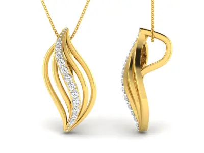 curve style earring pendent set 3D print model