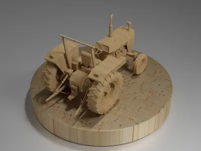 Wooden tractor 3D model