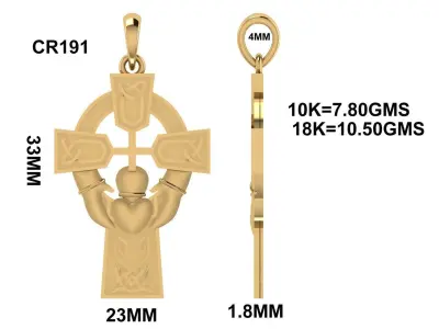 CROSS PENDANT CR191 3D print model