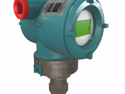 Gauge Pressure Transmitter Low Poly Low-poly 3D model