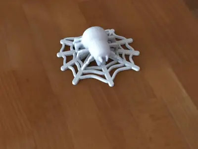 Spider silver web 3D print model