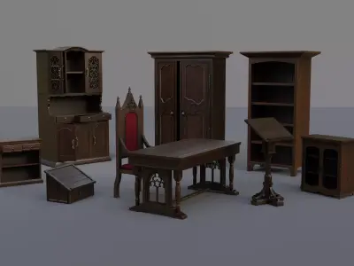 Furmiture Pack 2 Low-poly 3D model