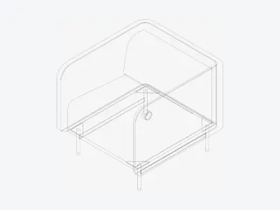 Seat - Sofa - Simplicity - Type 3 - Single Low-poly 3D model