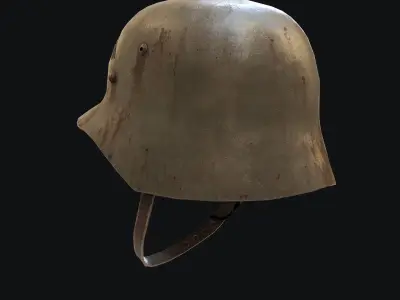 Rusty Nazi Helmet Low-poly 3D model