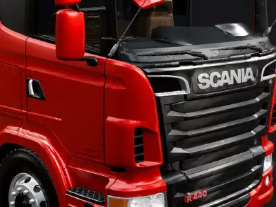 Scania transport truck  with Interior  Realistic Semi Truck 3D model
