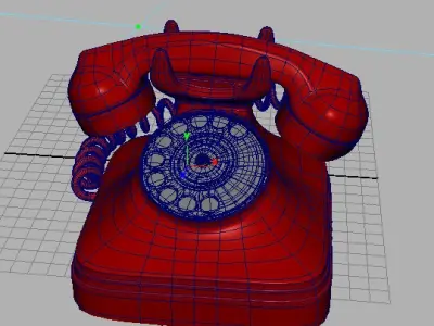 Retro phone Low-poly 3D model