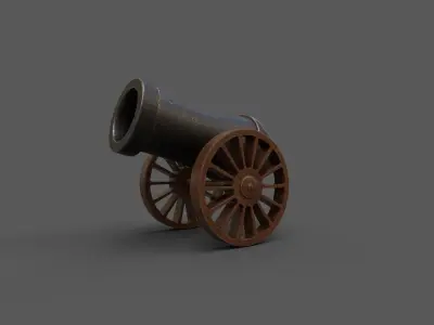 Stylized Cannon Low-poly 3D model Low-poly 3D model