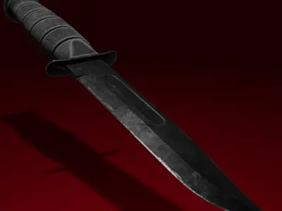Combat Knife Low-poly 3D model 7