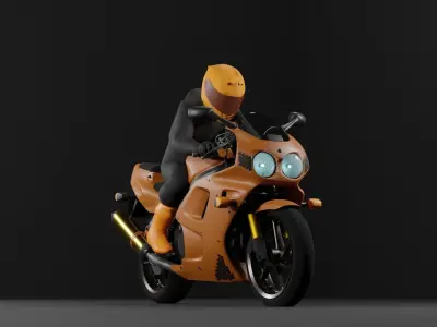 Honda CBR 900-rr fireblade 1992 Low-poly 3D model