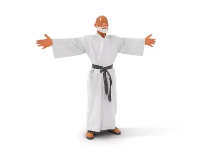 White Karate Gi model pack Low-poly 3D model