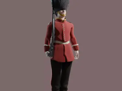 Royal Guard Soldier 3D Character  PBR Game Ready Model Low-poly 3D model