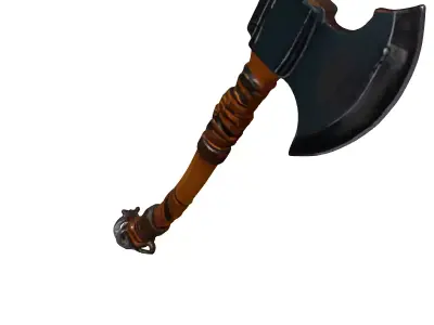 Fantasy Battle Axe Weapon Model Low-poly 3D model