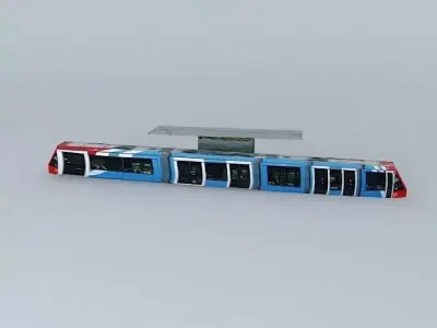Tranvimur metro train at station Free 3D model