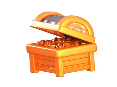 Treasure Chest 3D Illustration 3D model