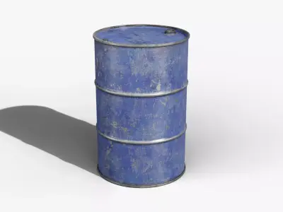 Steel Barrel - Blue - Dirty 3D model