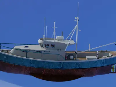 Fishing Boat Low-poly 3D model