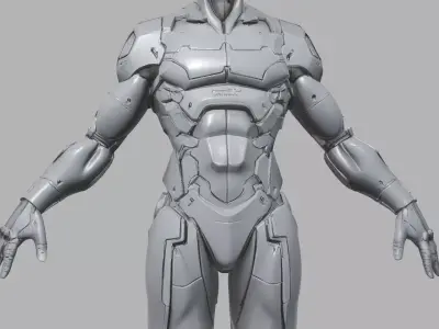 Futuristic Male Combat Mech Suit 3D model
