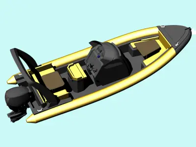 RHIB 24ft 3D model