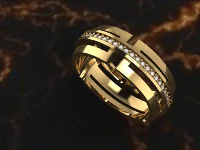 Motif Ring 18 Swiss Size 3D print model 3D print model 3D print model