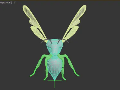 Mechanical Yellow Jacket Wasp Low-poly 3D model